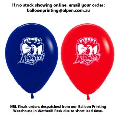 NRL Roosters Printed 30cm Balloons 50pk