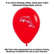 NRL Dolphins Printed 30cm Balloons 50pk