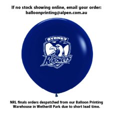 NRL Roosters Printed 90cm Jumbo Balloons 1pk