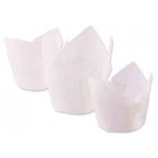 Tulip Muffin Wrap White (90/50mm high x 60mm base) Pack 250