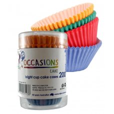 Cup Cake Cases Bright Assorted (38x21mm) Pack200x12