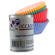 Mini Cup Cake Cases Bright Assorted (30x20mm) Pack100x12