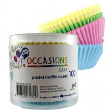 Muffin Pastel Assorted (55x29.5mm) Pack100x12