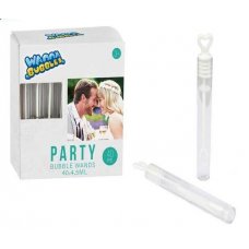 Bubbles Wedding 4.5ml with White Heart Wand Box 40