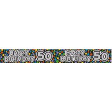 Happy 50th Black (QAH020M) 2.6m Banner P1