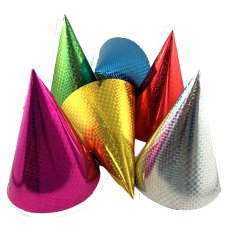 Cone Hats Laser 180mm Astd Colours Bag 50