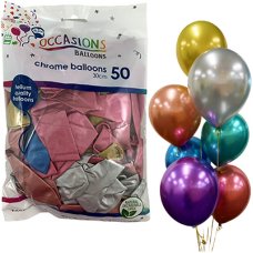 Chrome Assorted 30cm Balloons Bag 50