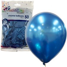Chrome Blue 30cm Balloons Bag 50