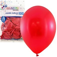 Metallic Red 30cm Balloons Bag 100