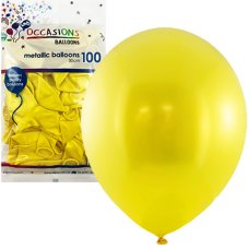Metallic Yellow 30cm Balloons Bag 100