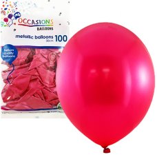 Metallic Fuchsia 30cm Balloons Bag 100