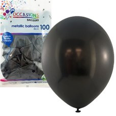 Metallic Black 30cm Balloons Bag 100