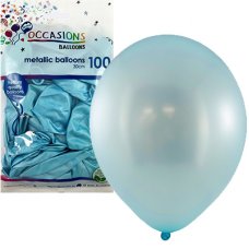 Metallic Light Blue 30cm Balloons Bag 100