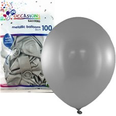 Metallic Silver 30cm Balloons Bag 100