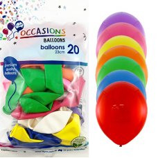 Round 23cm Balloons Mixed Colours P20
