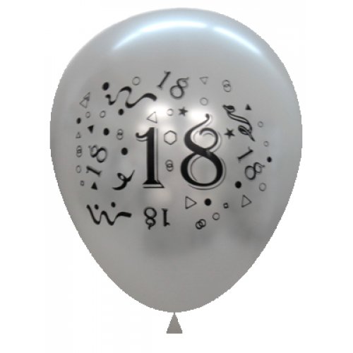 Metallic Silver 2Side Print Balloons #18 P6
