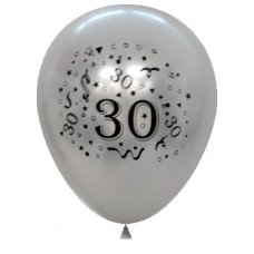 Metallic Silver 2Side Print Balloons #30 P6