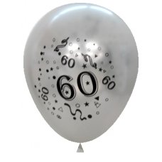 Metallic Silver 2Side Print Balloons #60 P6