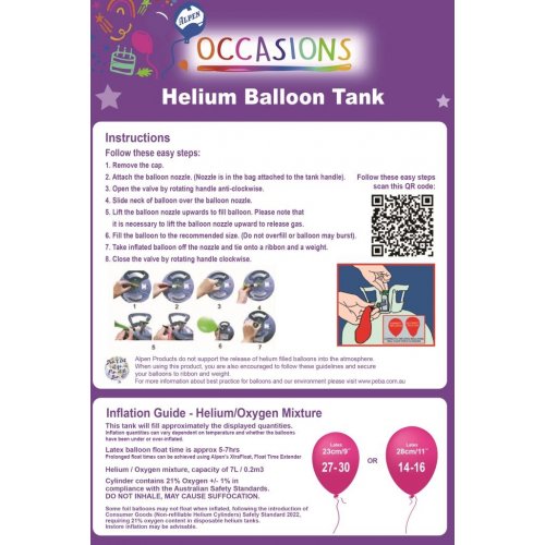Helium Balloon Tank Standard 3 tanks