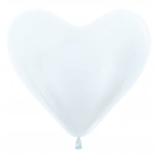 40cm Heart Satin White (406) Bag 10
