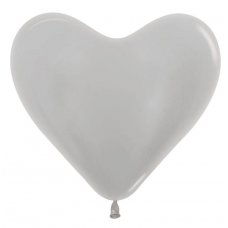 40cm Heart Satin Silver (481) Bag 10
