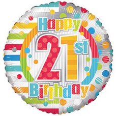 Happy 21st Birthday Dots & Lines (19874-18) Round P1