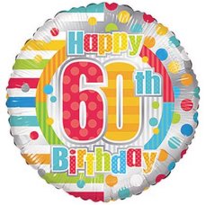Happy 60th Birthday Dots & Lines (19878-18) Round P1