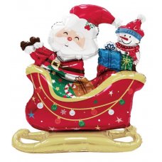 Standing Airz Santa Sleigh 79cm Shape P1