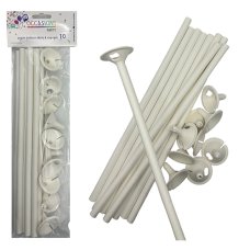 Balloon Sticks & Cups PAPER White 30cm P10