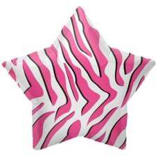 SPECIAL! Pink Zebra Stripe Star (00761) Shaped P5
