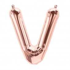 Rose Gold 16in Letter V (01358-01) 16inch Air fill Shaped P1