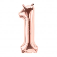 Rose Gold 16in Number 1 (01364-01) 16inch Air fill Shaped P1