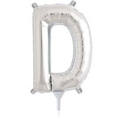 Silver 16in Letter D (00482-01) Shaped P1