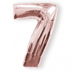 CLEARANCE! Rose Gold 37in Number 7 Shaped P1