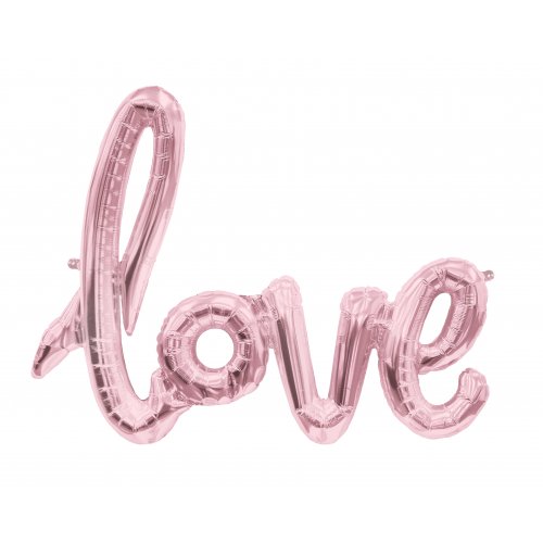 Decrotex Script Foil Balloon Rose Gold Love Shaped P1 0711