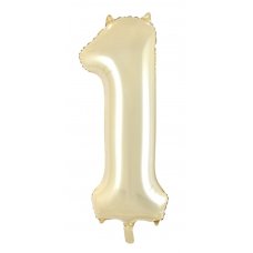 34inch Decrotex Foil Balloon Number Luxe Gold #1 Pack 1