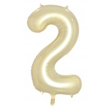 34inch Decrotex Foil Balloon Number Luxe Gold #2 Pack 1