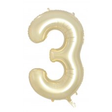 34inch Decrotex Foil Balloon Number Luxe Gold #3 Pack 1