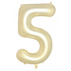 34inch Decrotex Foil Balloon Number Luxe Gold #5 Pack 1