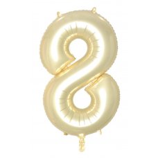 34inch Decrotex Foil Balloon Number Luxe Gold #8 Pack 1