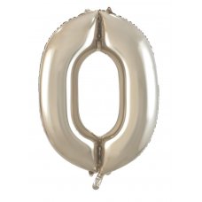 34inch Decrotex Foil Balloon Number Champagne #0 Pack 1
