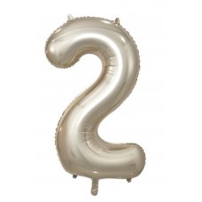 34inch Decrotex Foil Balloon Number Champagne #2 Pack 1