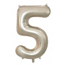 34inch Decrotex Foil Balloon Number Champagne #5 Pack 1
