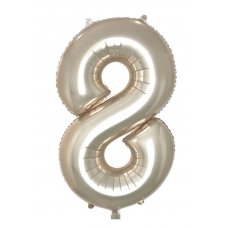 34inch Decrotex Foil Balloon Number Champagne #8 Pack 1