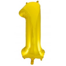 34inch Decrotex Foil Balloon Numeral Gold #1 Shaped P1