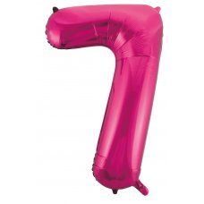34inch Decrotex Foil Balloon Number Magenta #7 Pack 1
