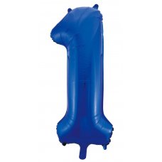 34inch Decrotex Foil Balloon Numeral Blue #1 Shaped P1