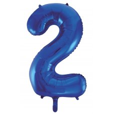 34inch Decrotex Foil Balloon Number Blue #2 Pack 1