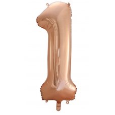 34inch Decrotex Foil Balloon Numeral Rose Gold #1 Shaped P1