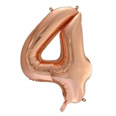 34inch Decrotex Foil Balloon Numeral Rose Gold #4 Shaped P1